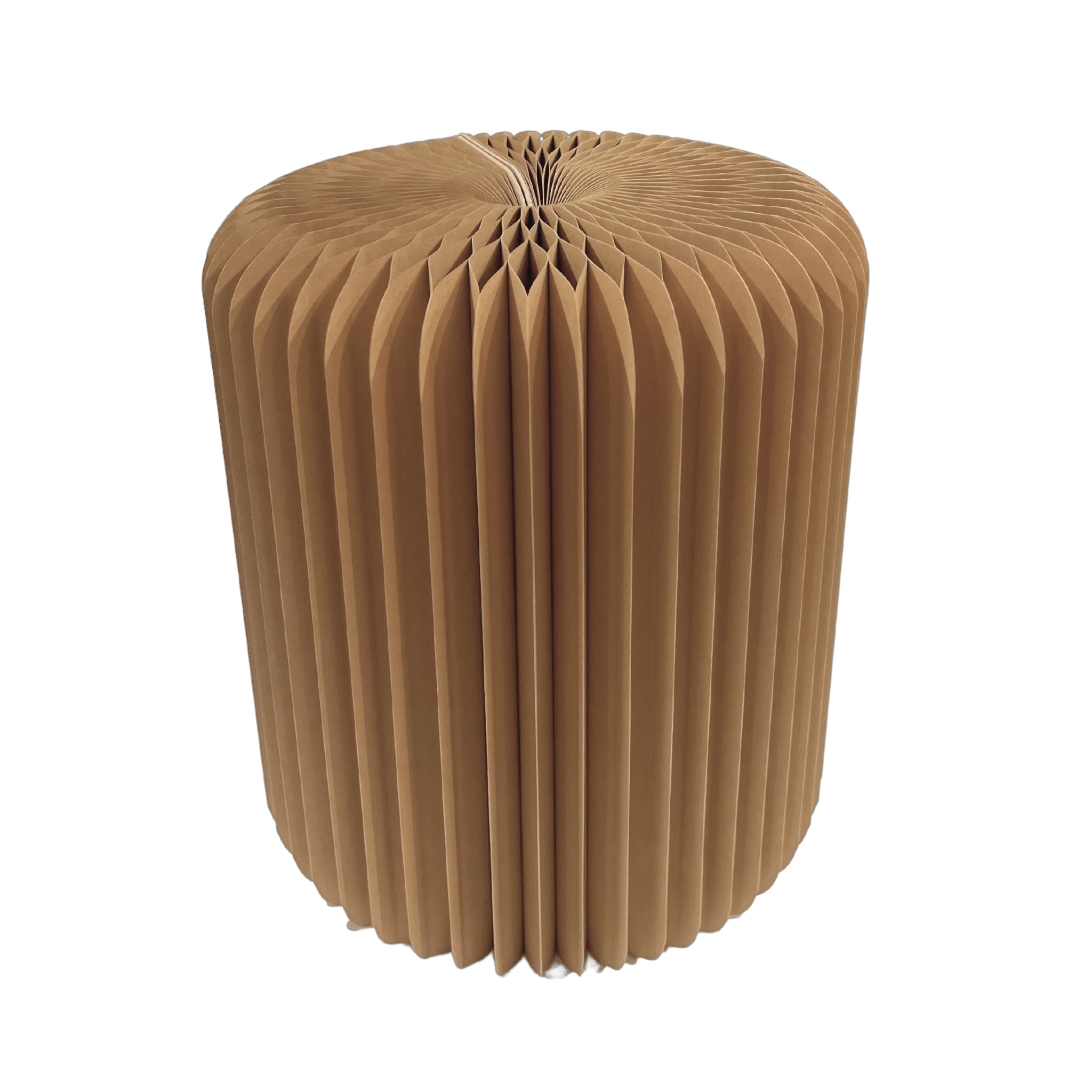 brown unfolded round stool honeycomb design eco-friendly cardboard