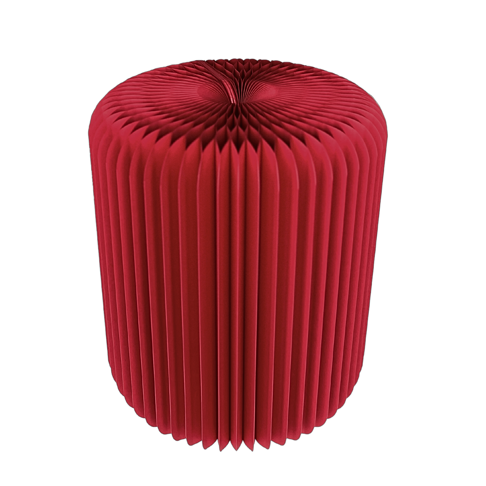 red unfolded round stool honeycomb design eco-friendly cardboard