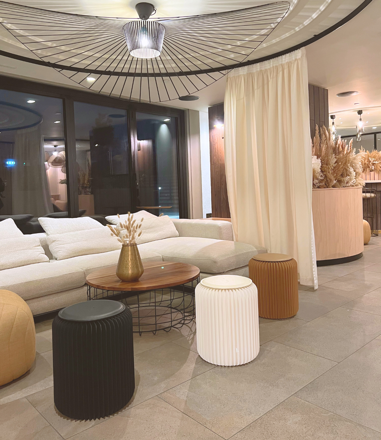 3 foldable stools minimalist elegant design black white brown lounge