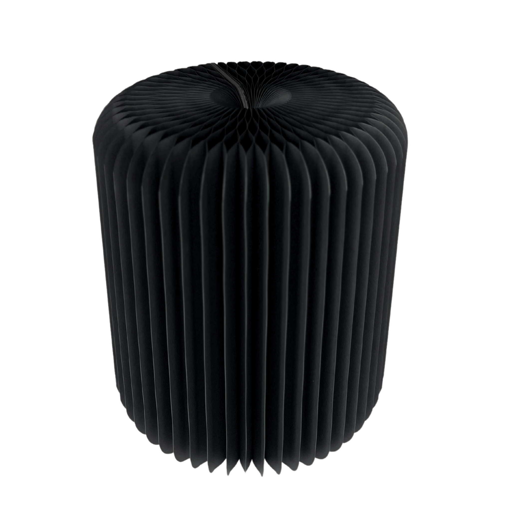 Black unfolded round stool honeycomb design eco friendly cardboard